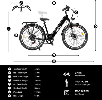 ESKUTE 26/28Inch Polluno Plus Electric Mountain Bike